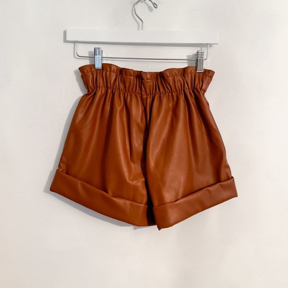 NWT buddy love Peyton Mocha Vegan Leather Shorts - size XS - Picture 6 of 8